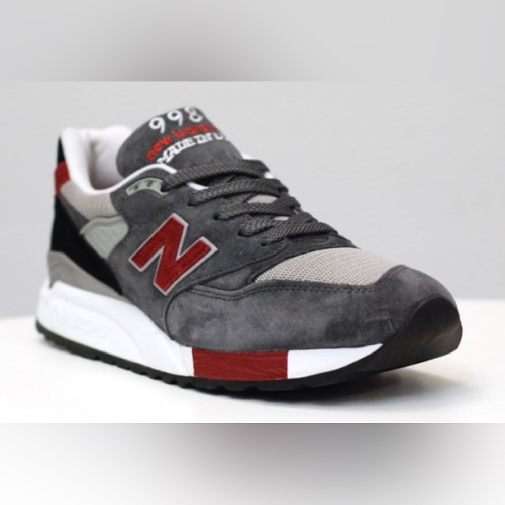 NEW BALANCE M998GR - GREY/BURGUNDY/BLACK US Men’s Size 11